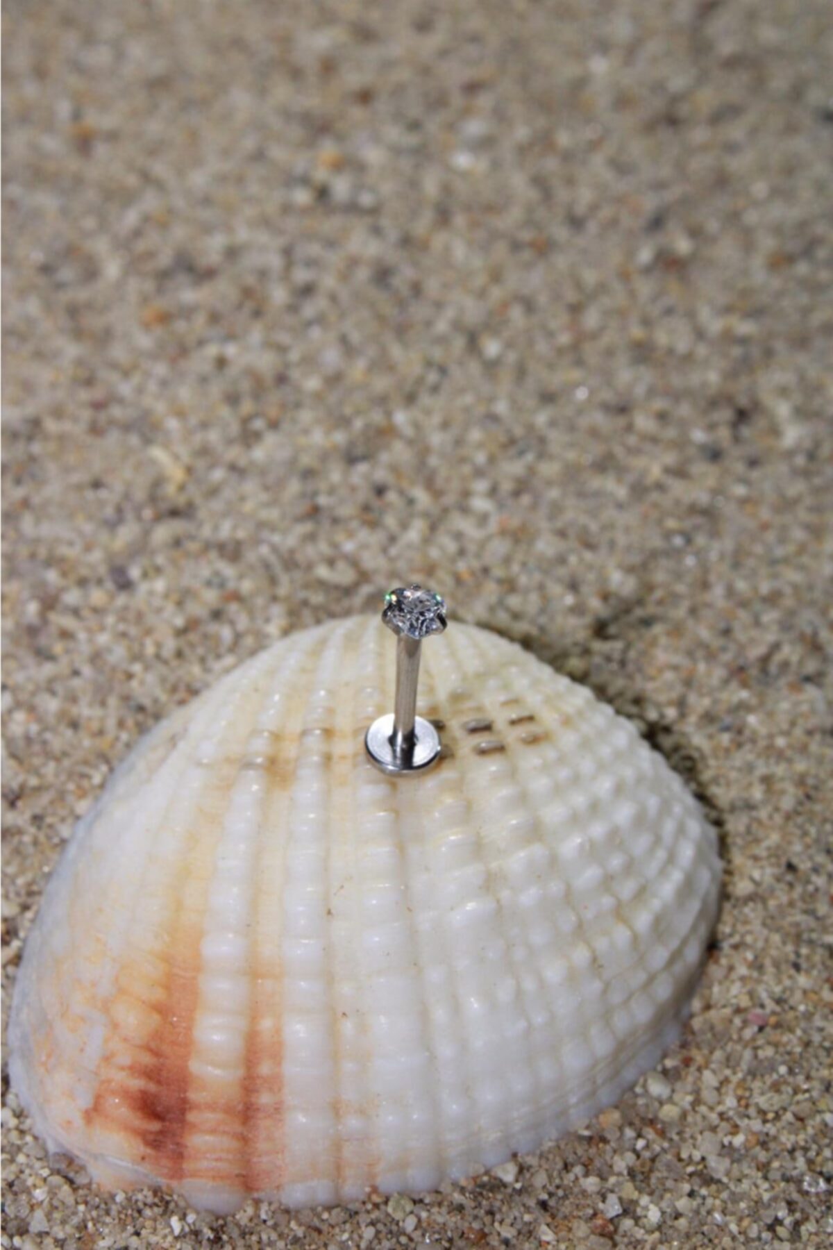 NOBLE GETTO Cerrahi Çelik Piercing Zirkon Taşlı Silver Renk Tragus, Conch Ve Helix