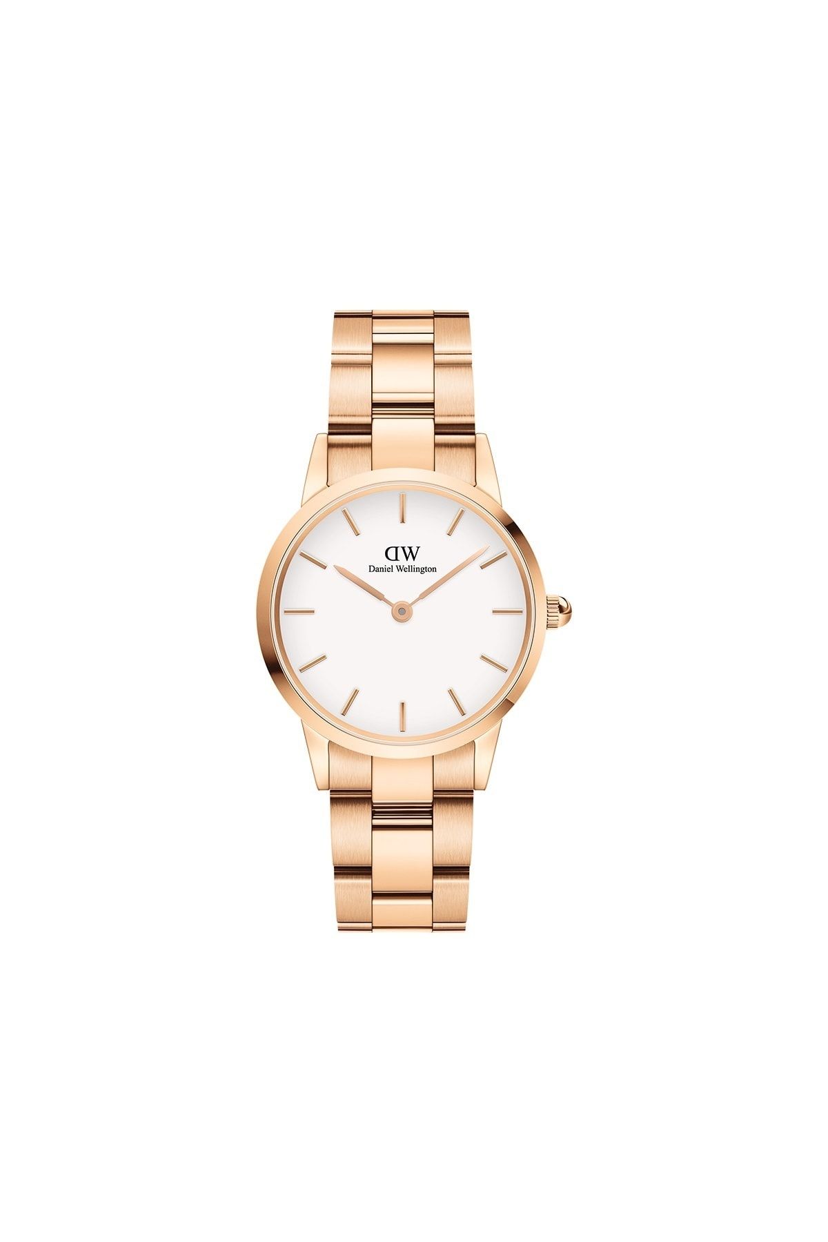 Daniel Wellington Kadın Kol Saati Iconic Link 28mm Rose Gold White