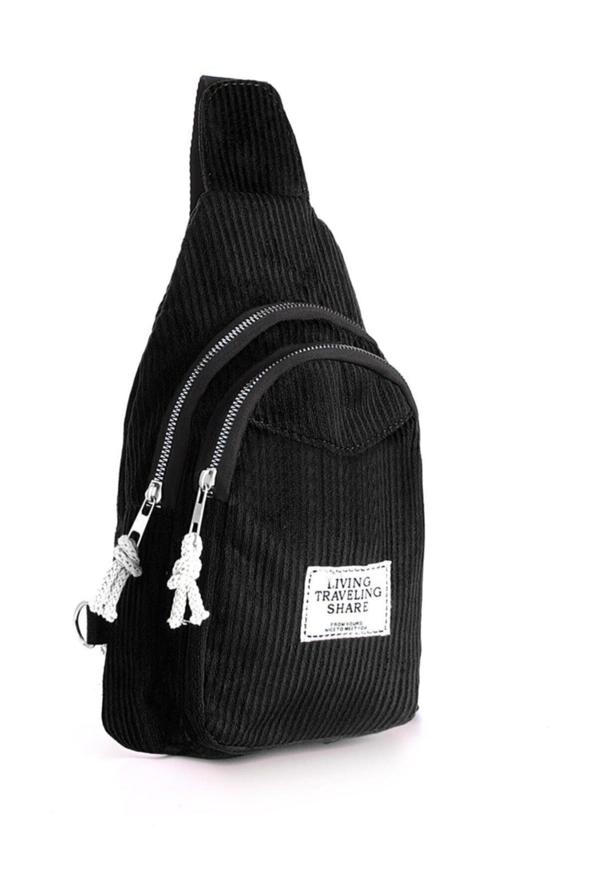 BRK Home Kadın Siyah Kadife Çapraz Çanta