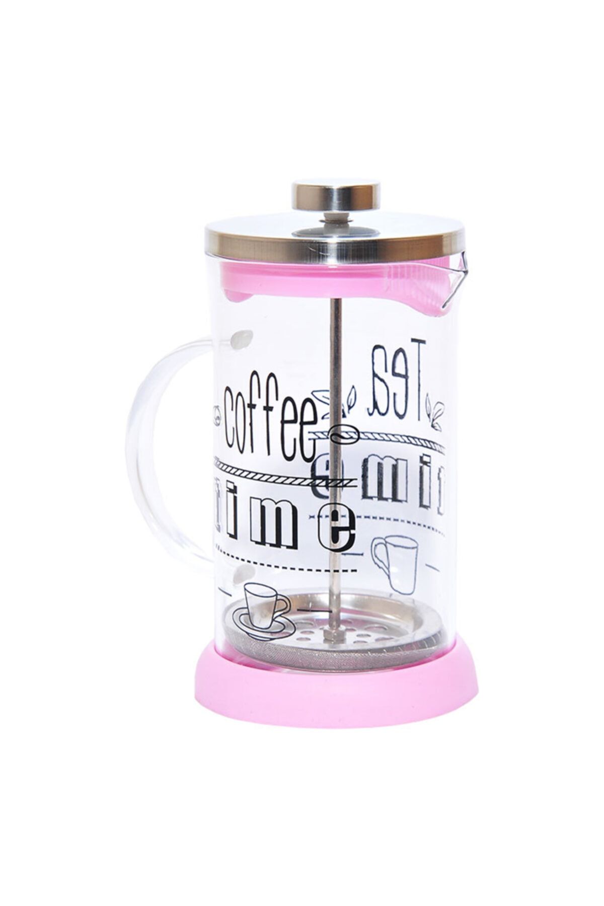 Yitian Pembe French Press - Bitki Çayı Cam Demliği  600 Ml