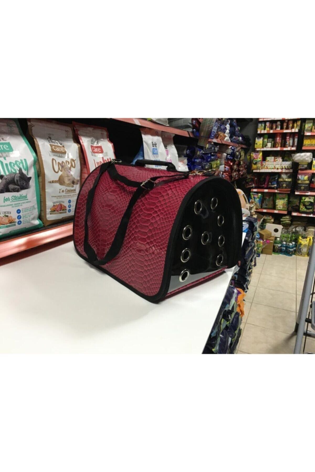 Orijin Kedi Köpek Deri Flybag Taşıma Çantası Fusya 42x26x25 Cm