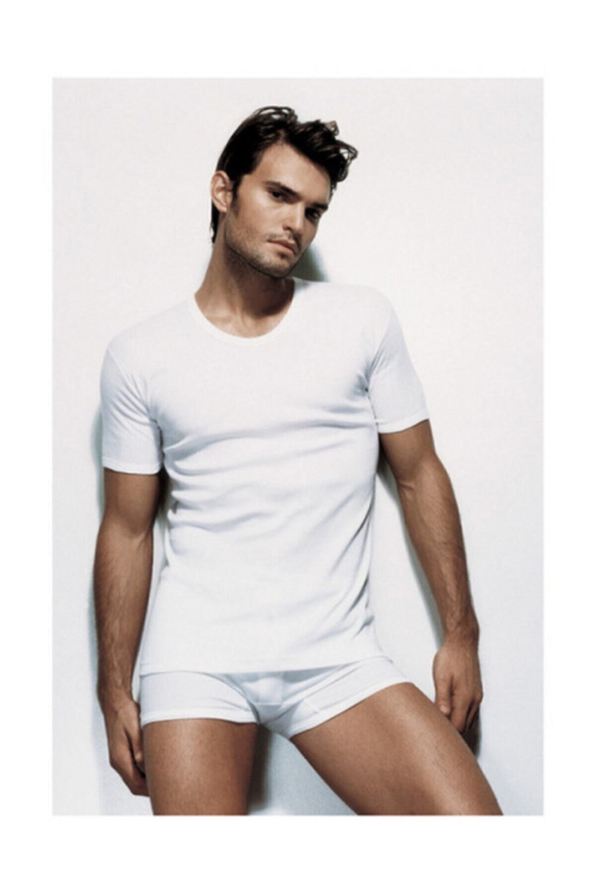 Çift Kaplan Erkek Beyaz Interlok Fanila 3'lü