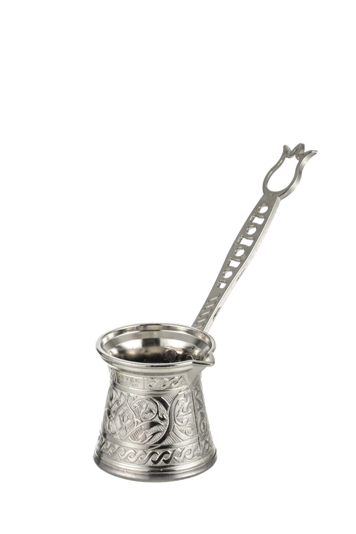 Aytek Cezve Osmanli Motifli Tek Kisilik Zamak Cezve, Nikel, Induksiyonlu Ocaklara Uygun, 75 Ml
