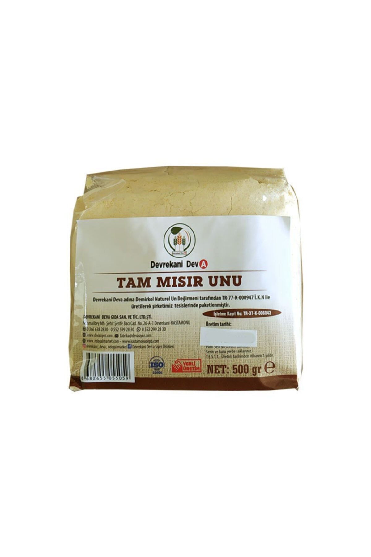 Devrekani DevA Taş Değirmen Kastamonu Mısır Unu 1 Kg. (500gx2 Adet)