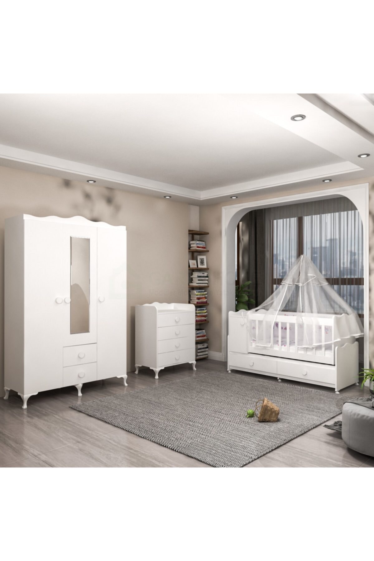 Garaj Home Pırlanta Bebek Odası Takımı - Yatak Ve Uyku Seti Kombinli- Uykuseti Mavi