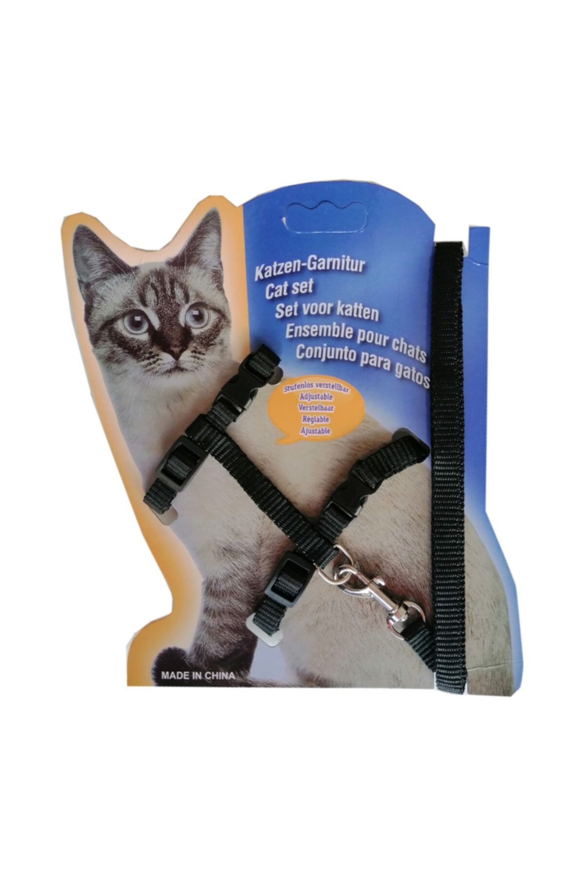 Peyless Kedi Göğüs Bel Tasma Takımı Medium Siyah 20*32-120 Cm