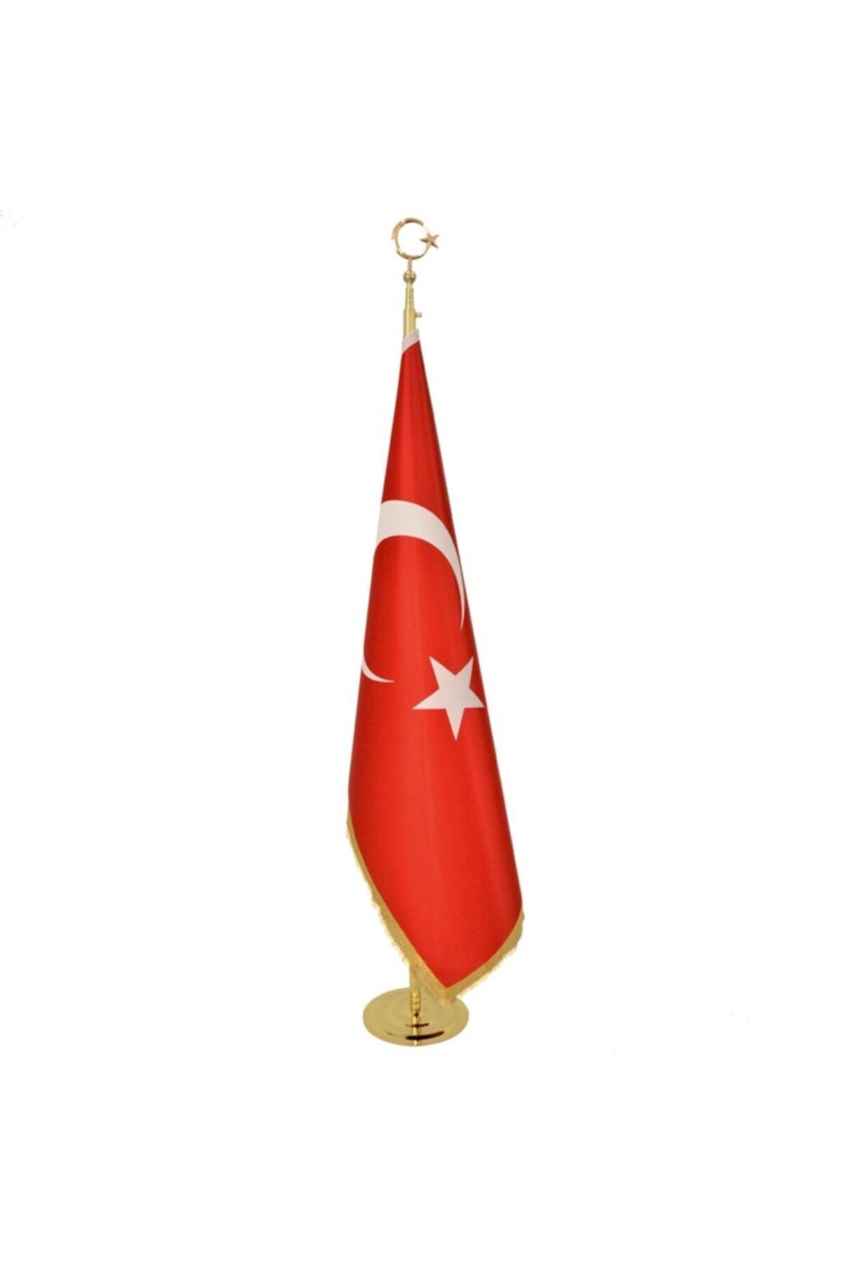 ÇELİKONLİNE Türk Makam Bayrağı Telalı (kenarları Saçaklı)