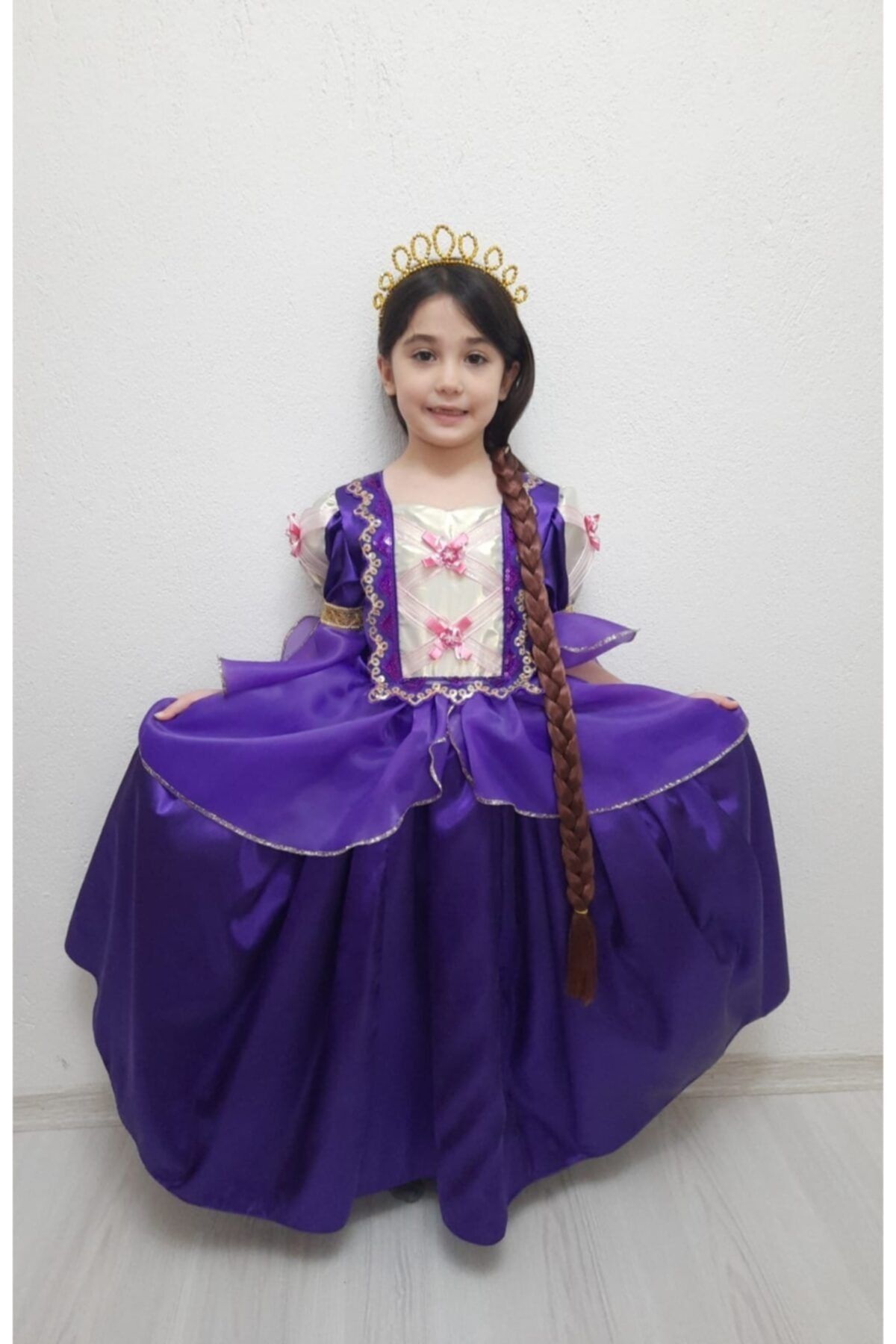 3 Buçuk K Kostüm Disney Prenses Rapunzel Kostüm