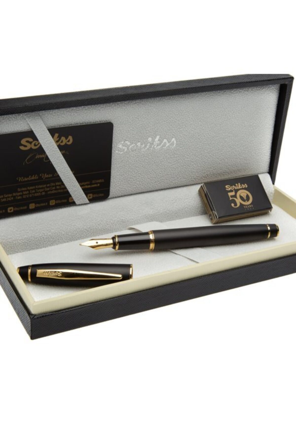 Scrikss Mat Siyah Dolma Kalem Ve Özel Kutu
