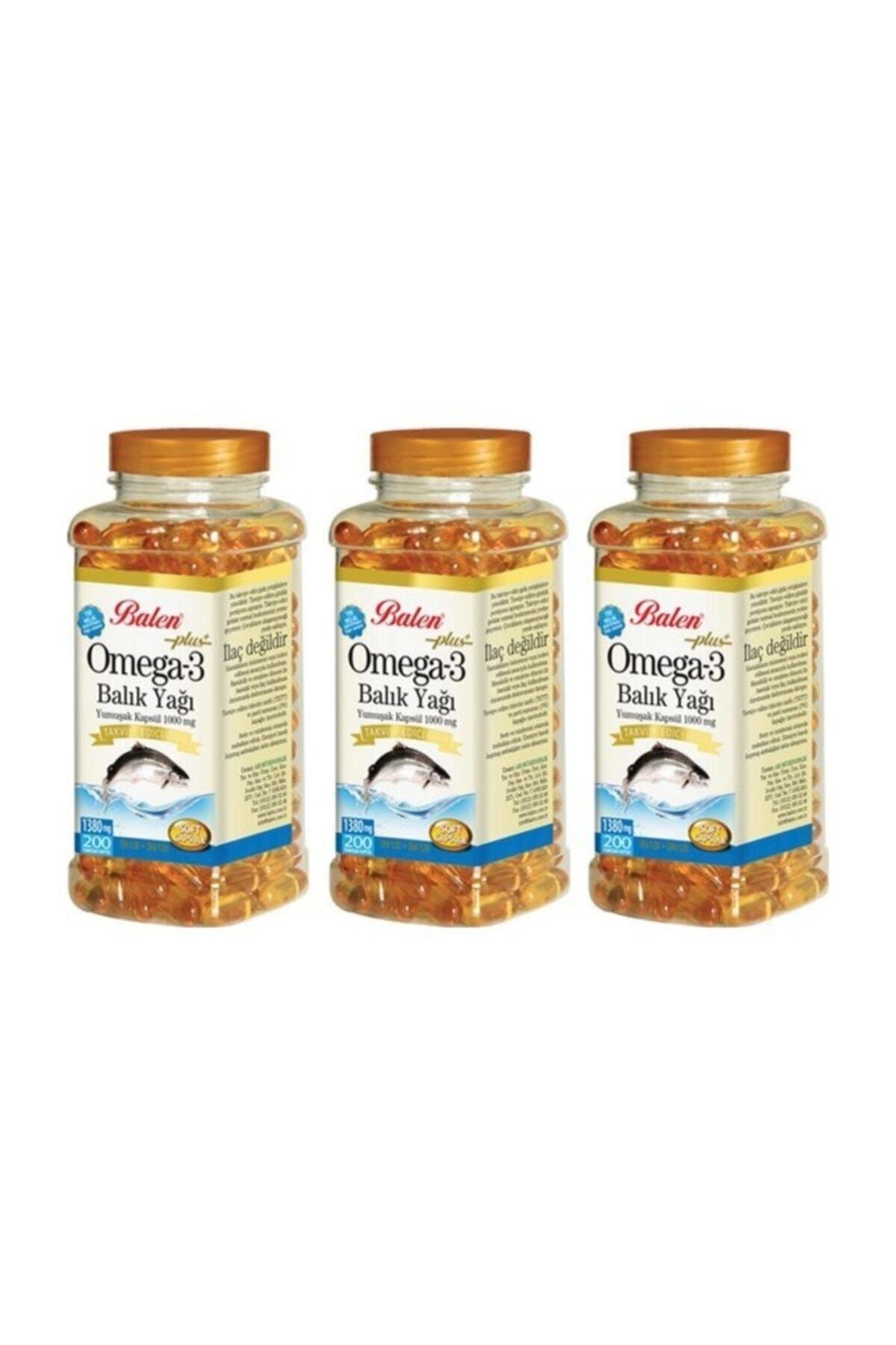Balen Omega 3 Balık Yağı Yumuşak Kapsül 1380mg*200 *3 Adet