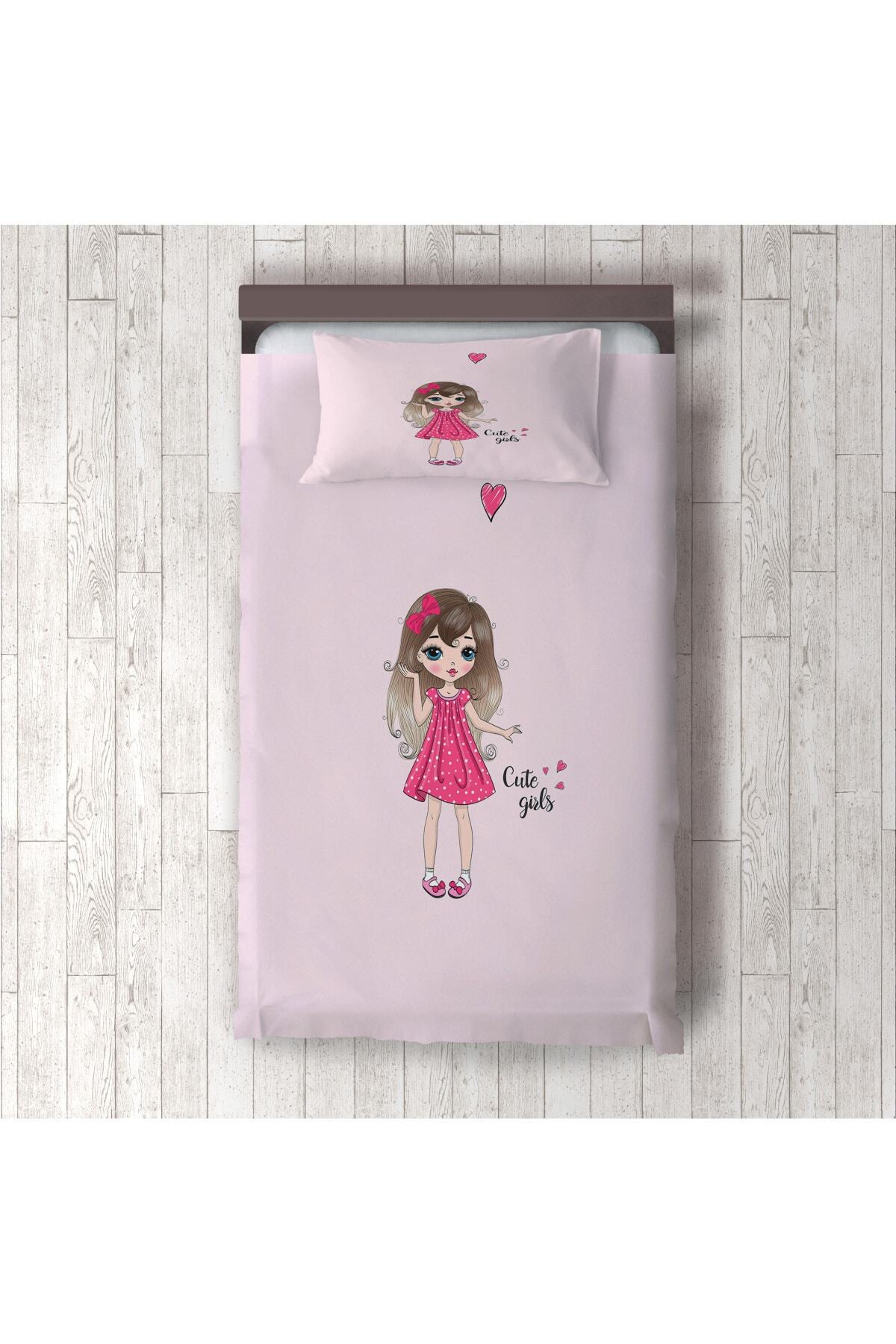 MEKTA HOME Kalpli Pembe Kız Çocuk Ve Kız Bebek Odası Yatak Örtüsü