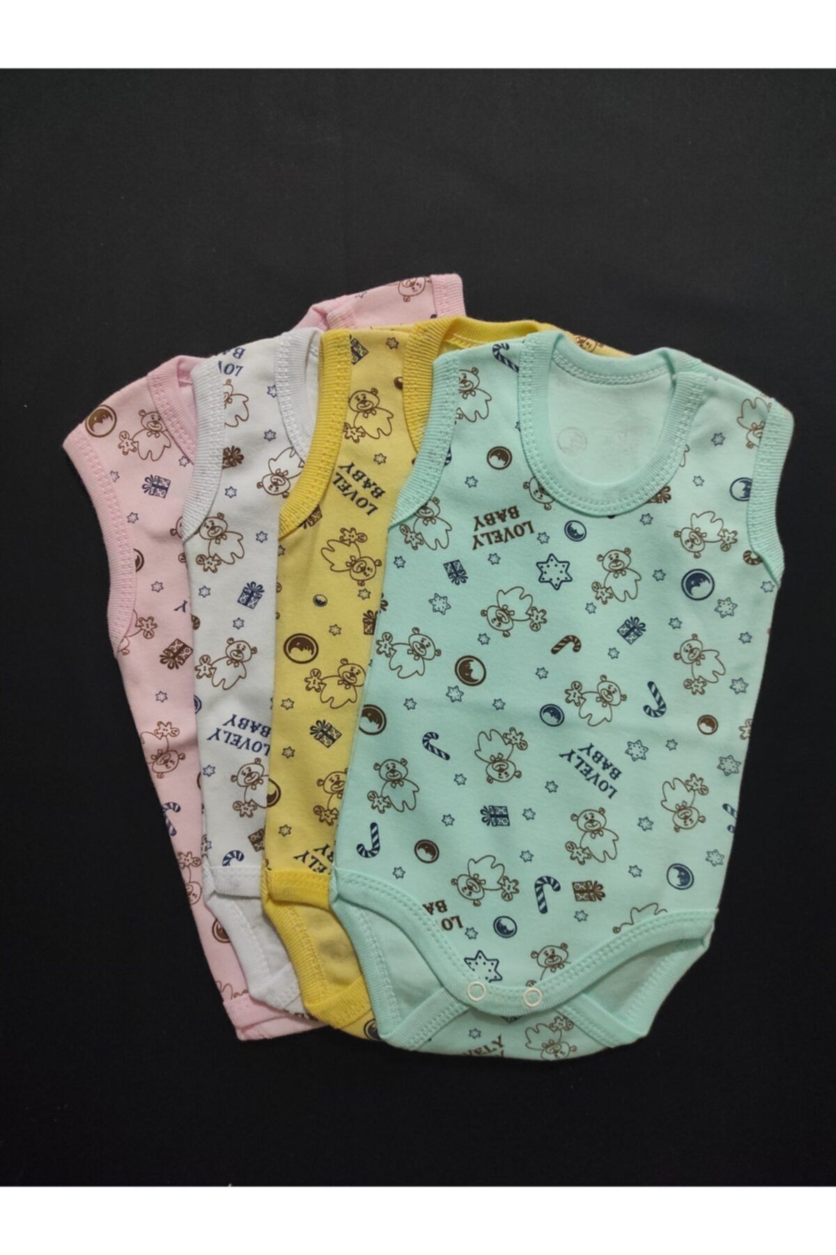ALİSYUM Unisex Aylık Ve Yaş Çıtçıtlı Body 4 Adet
