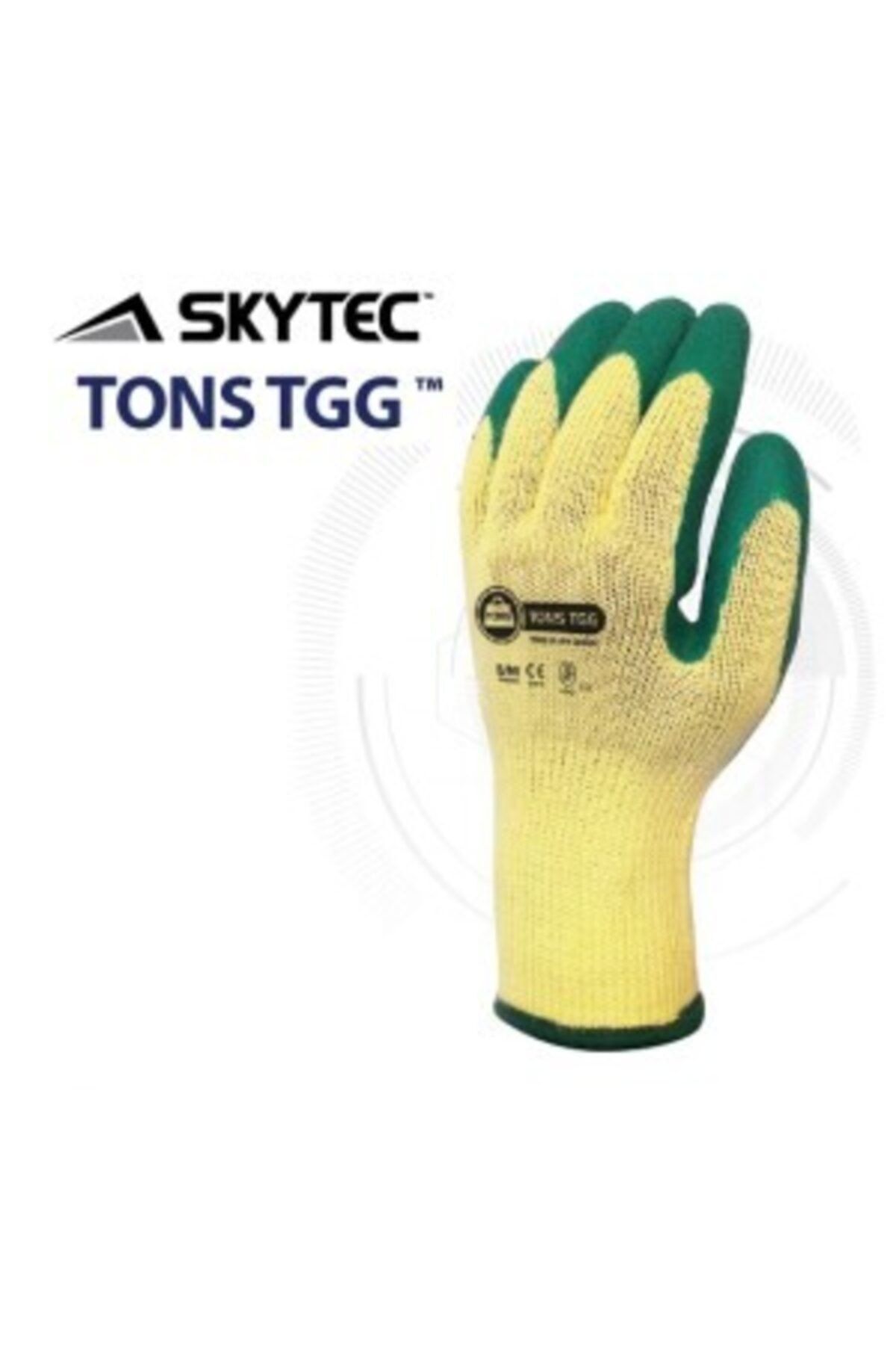 SKYTEC Tons Tgg Cat Iı Latex Palm Kaplama Iş Güvenlik Eldivenleri 10'lu Paket