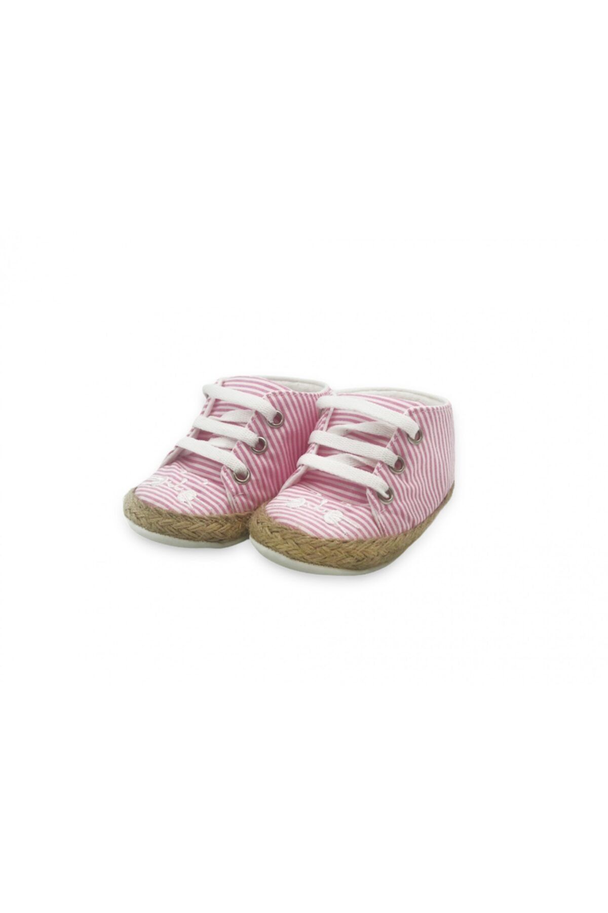 First Step Çizgili Kız Patik - Pembe