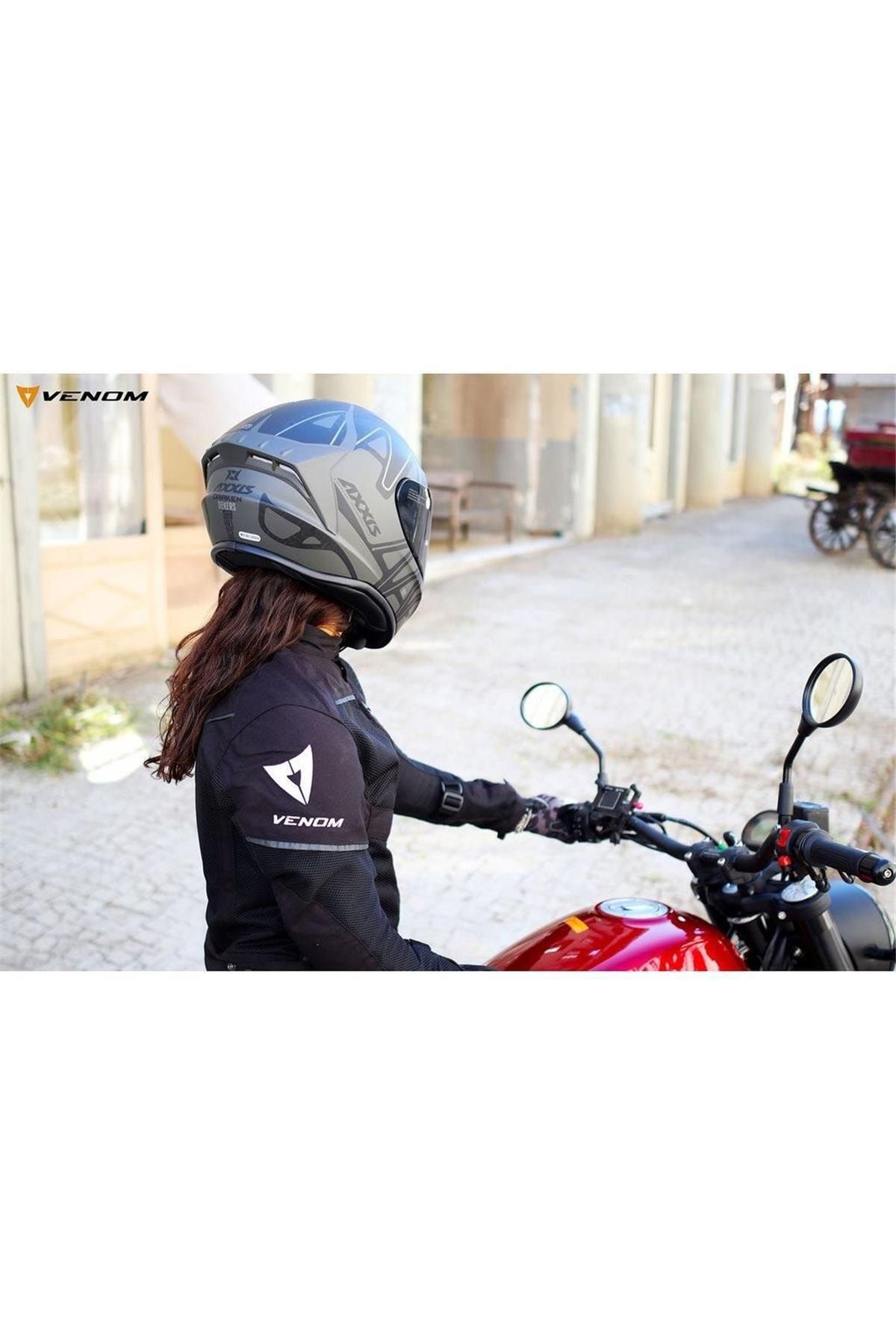 VENOM Kadın Motorcu Montu