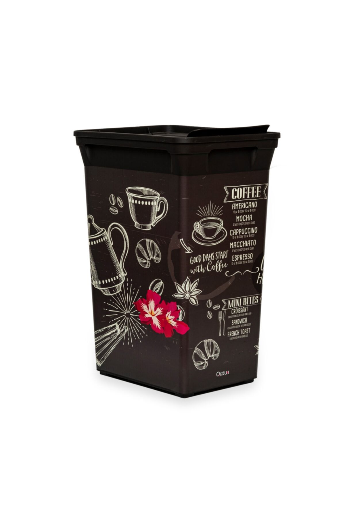 QUTU Trash Bin Coffee House Mutfak Çöp Kovası - 40 Litre