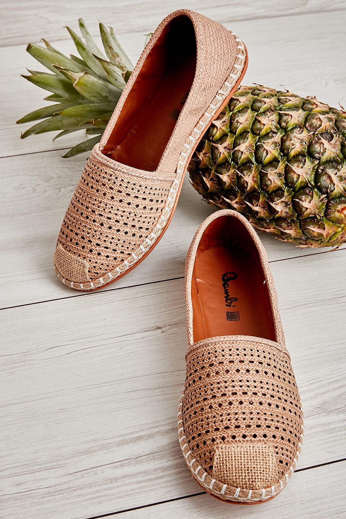 Bambi Vizon Baskılı Kadın Espadril K01702141910