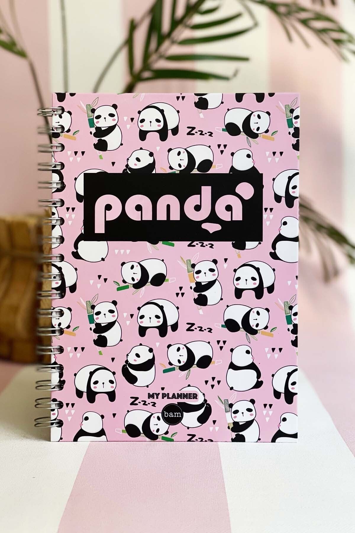 Patladı Gitti Panda Tasarımlı Spiralli Sticker'lı Haftalık Planlayıcı Defter