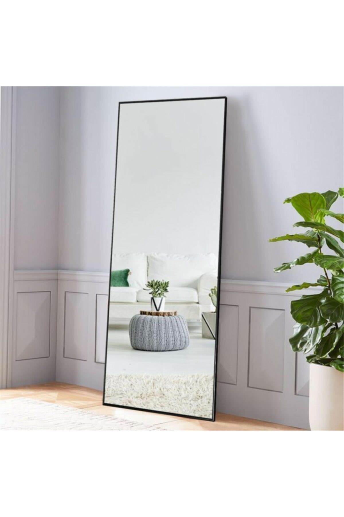 Munima Siyah Metal Çerçeveli 180x70 Ayna