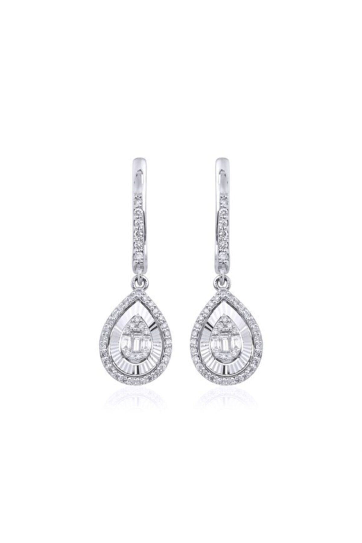 Lotus Diamond 0.46 Karat Pırlanta Baget Küpe