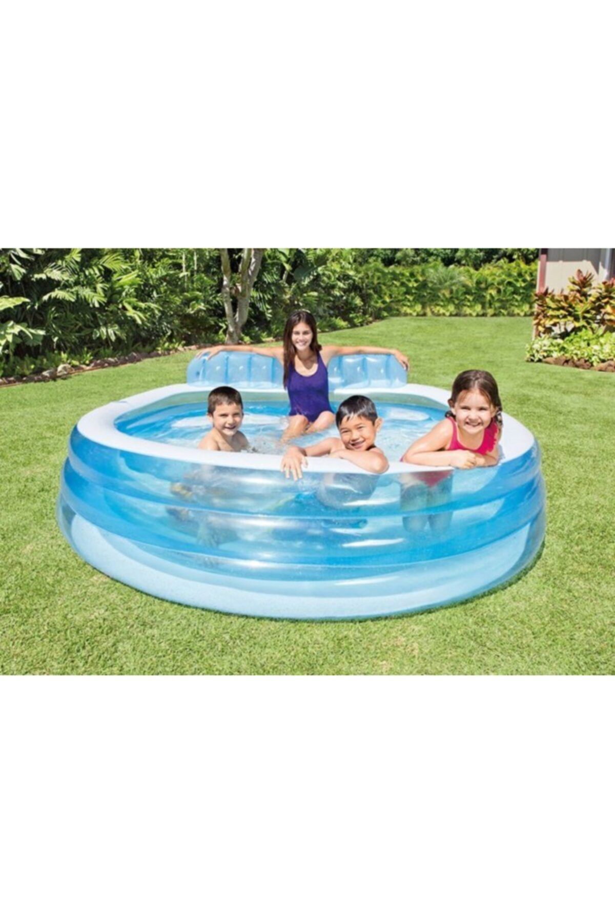 Intex Koltuklu Büyük Boy Aile Havuzu 224x216x76 Cm Şişme Havuz-57190