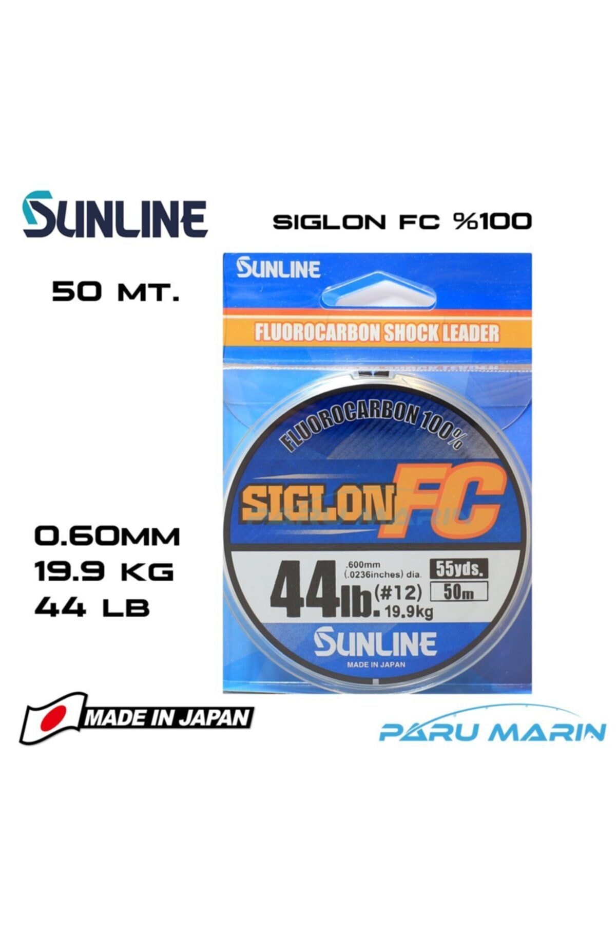 SUNLINE Siglon %100 Florokarbon Misina 0.60mm 50 Mt.
