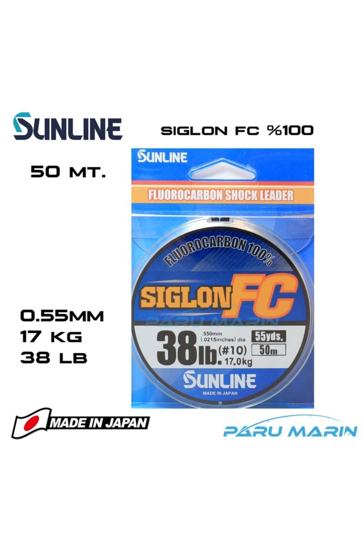 SUNLINE Siglon %100 Florokarbon Misina 0.55mm 50 Mt.