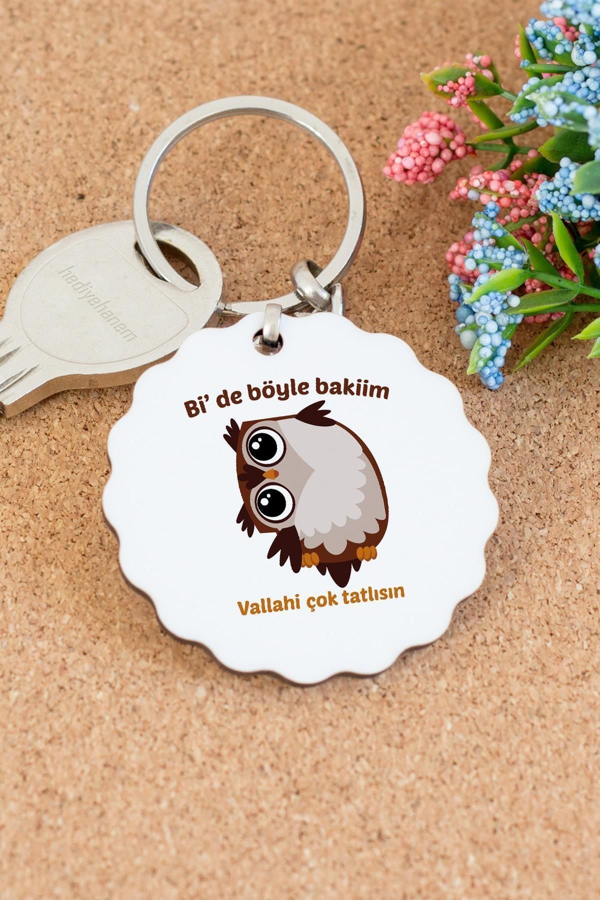 meadgo Sevimli Baykuş Çok Tatlısın Yuvarlak Anahtarlık