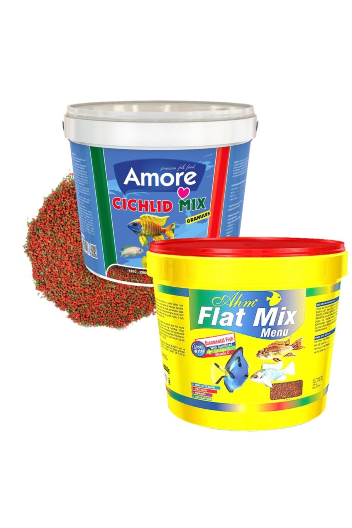Ahm Flat Mix Menu Kova + Amore Cichlid Mix Granules Kova 3+3 Kg