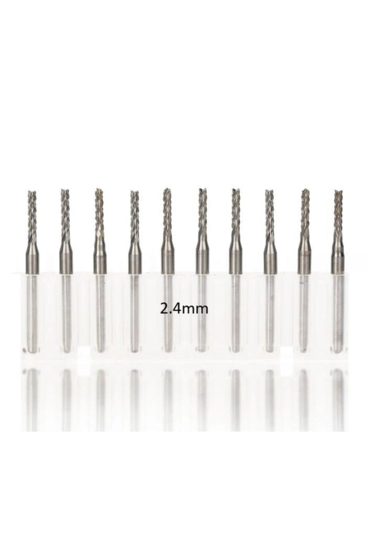Profisher Tungsten Karbür Pcb Kesme Cnc Freze Ahşap Işleme 2.4mm 10 Adet