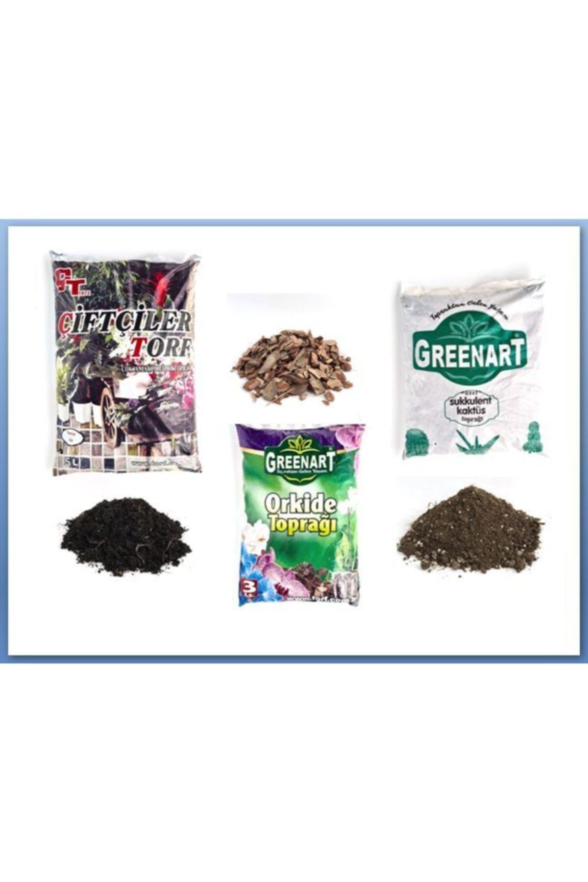 GreenArt Toprak 3'lü Set Kaktüs-orkide-torf