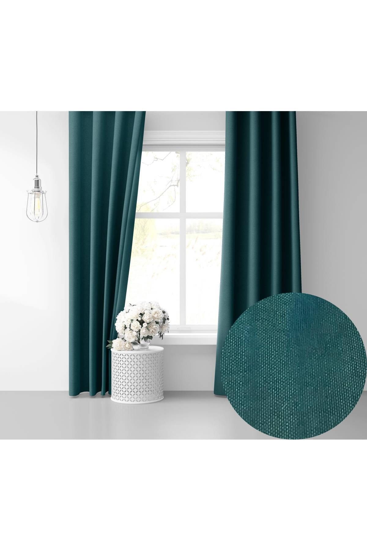 Perle Home Daily Series Petrol Rengi Fon Perde 150x260