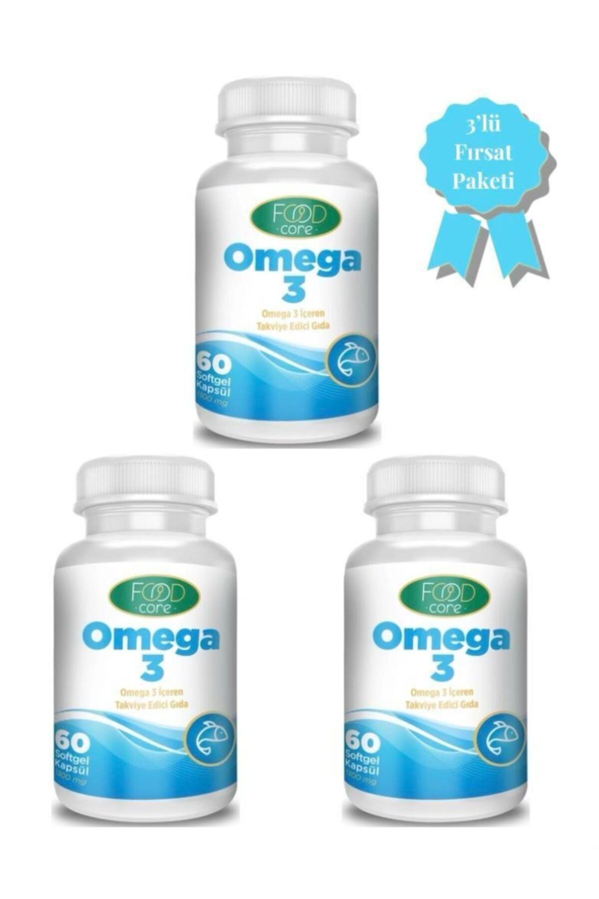 FOODCORE Omega 3 Balık Yağı 3'lü Set 60x3 Kapsül