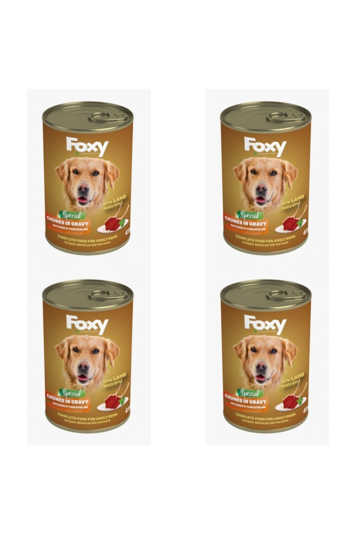Foxy Chunks In Gravy Kuzu Etli Köpek Konservesi 415 Gr 4 Lü