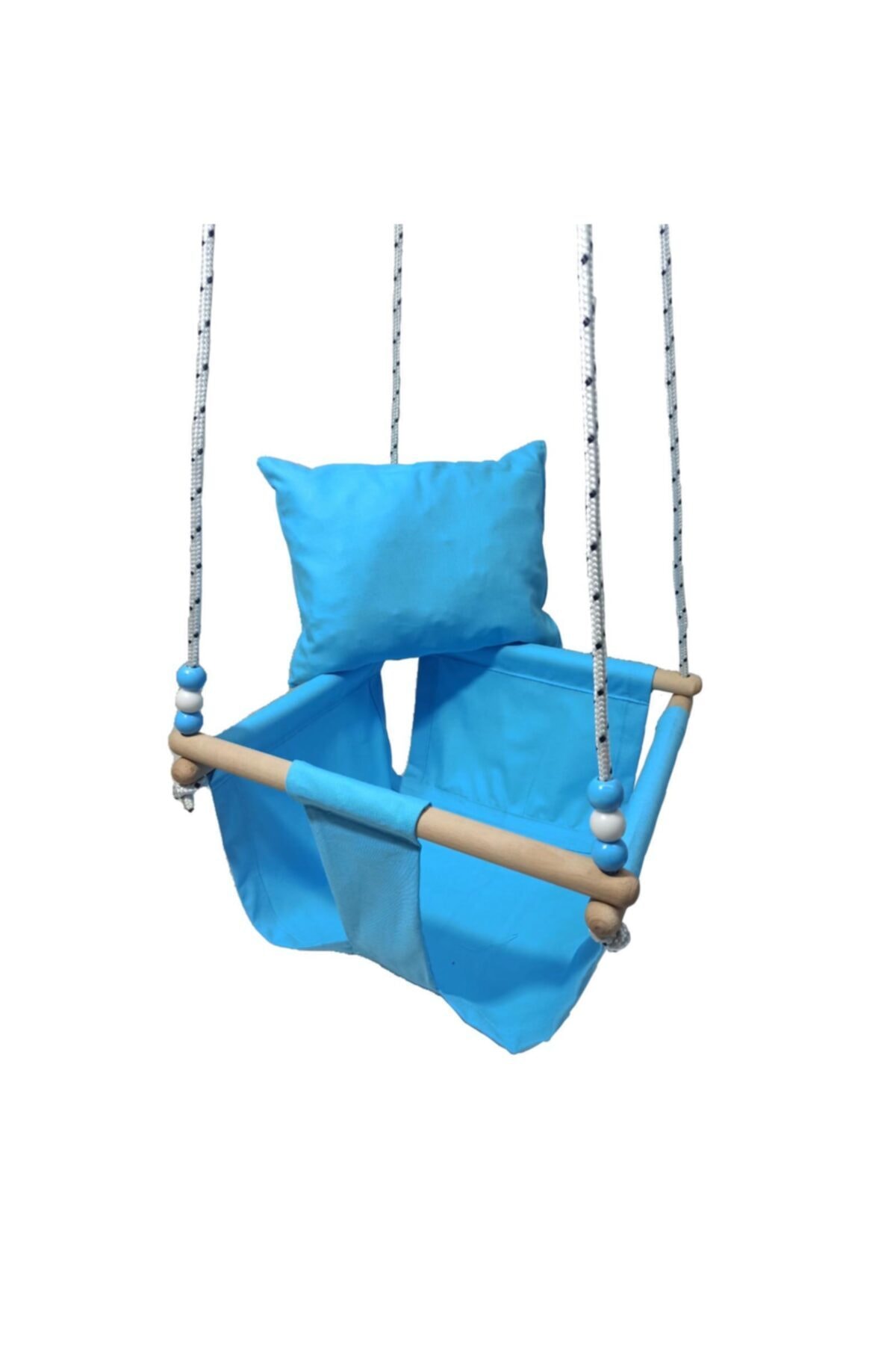 ConconBebe Ahşap Mavi Renk Bebek Çocuk Bahçe Salıncağı