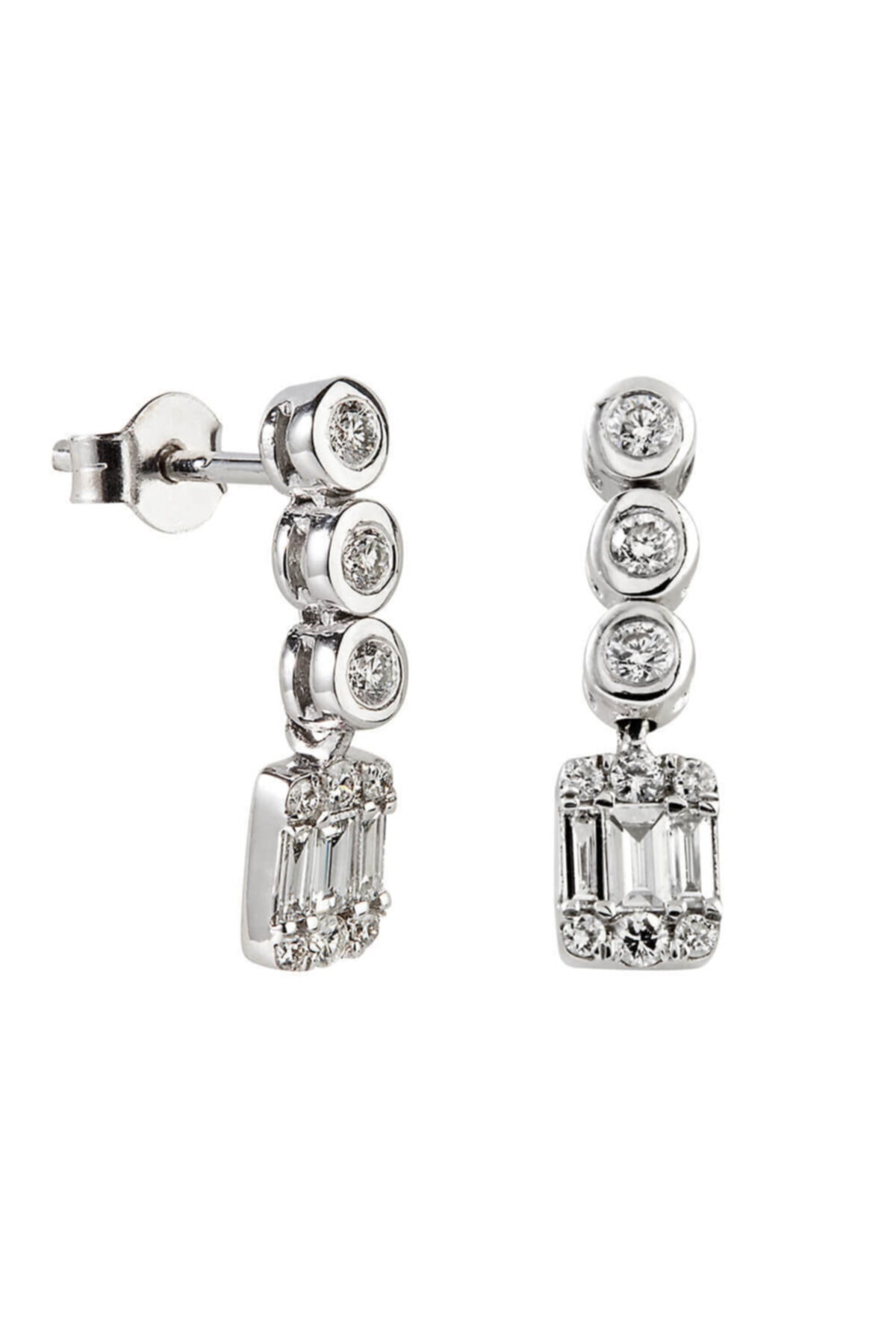 Clavis Jewelry Kadın Bagetli Pırlanta Küpe ckp0637