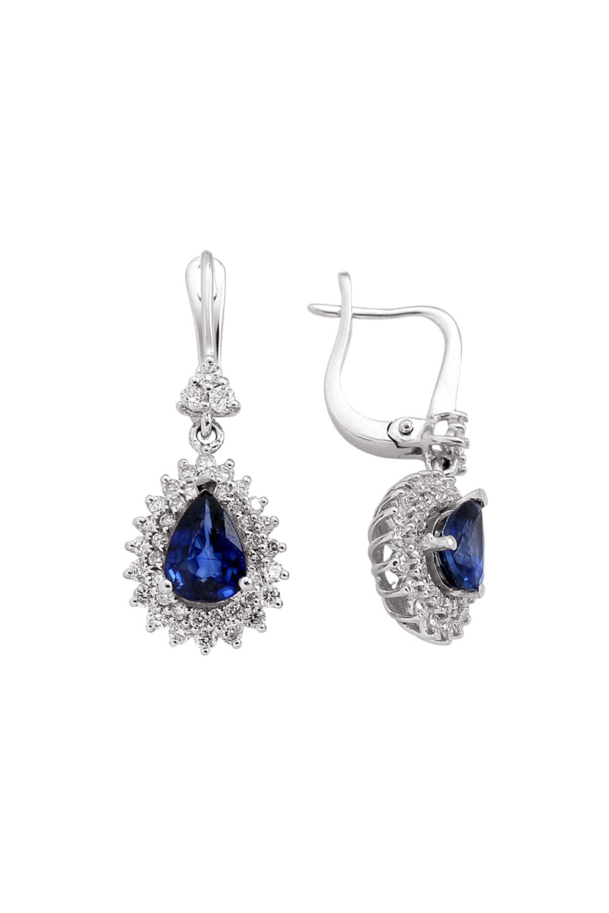 Clavis Jewelry Damla Safirli Pırlanta Küpe (ckp0171)