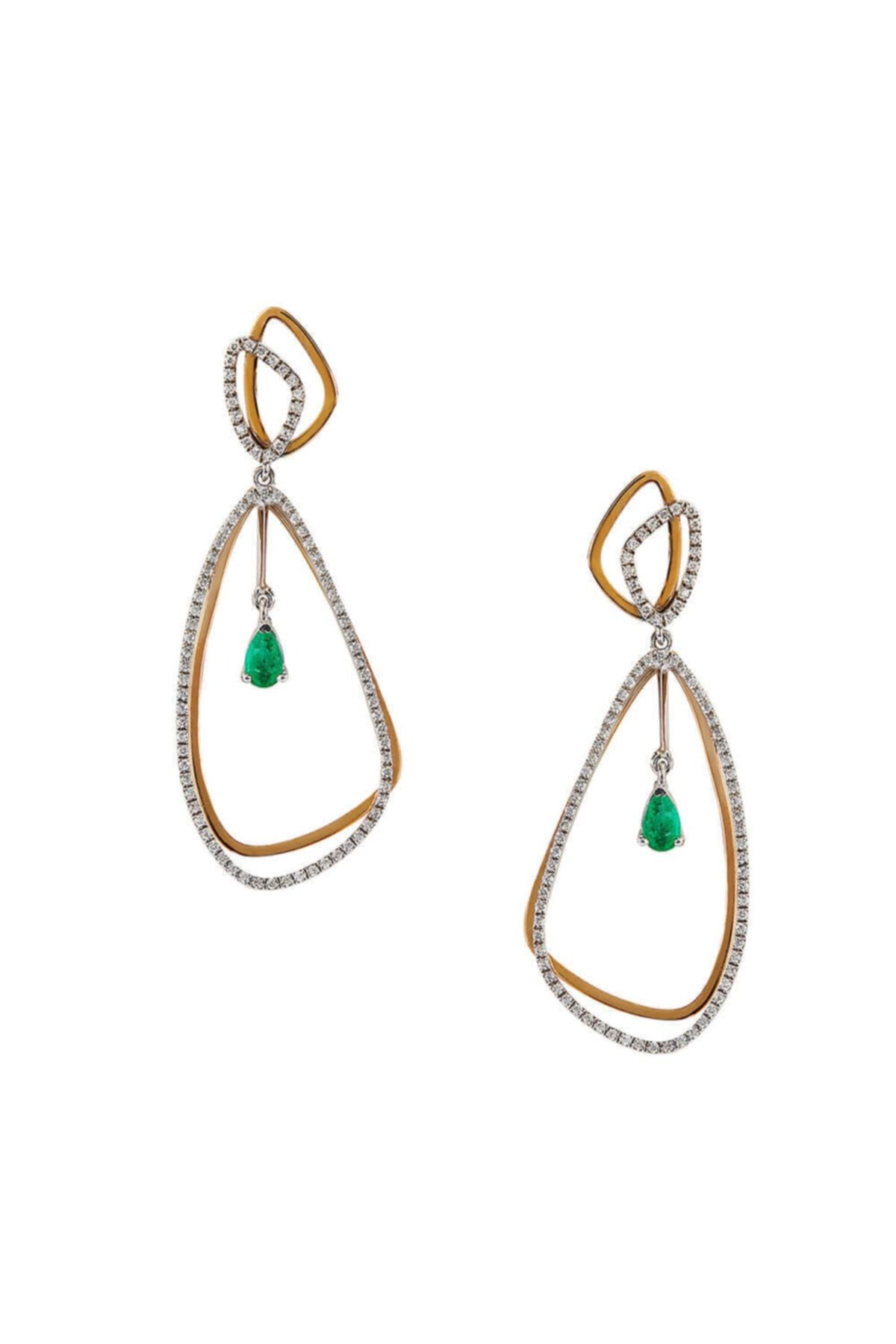 Clavis Jewelry Zümrüt Taşlı Pırlanta Küpe (ckp0795)