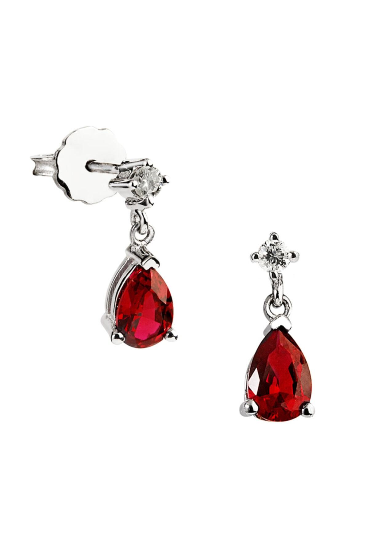 Clavis Jewelry Damla Yakutlu Pırlanta Küpe