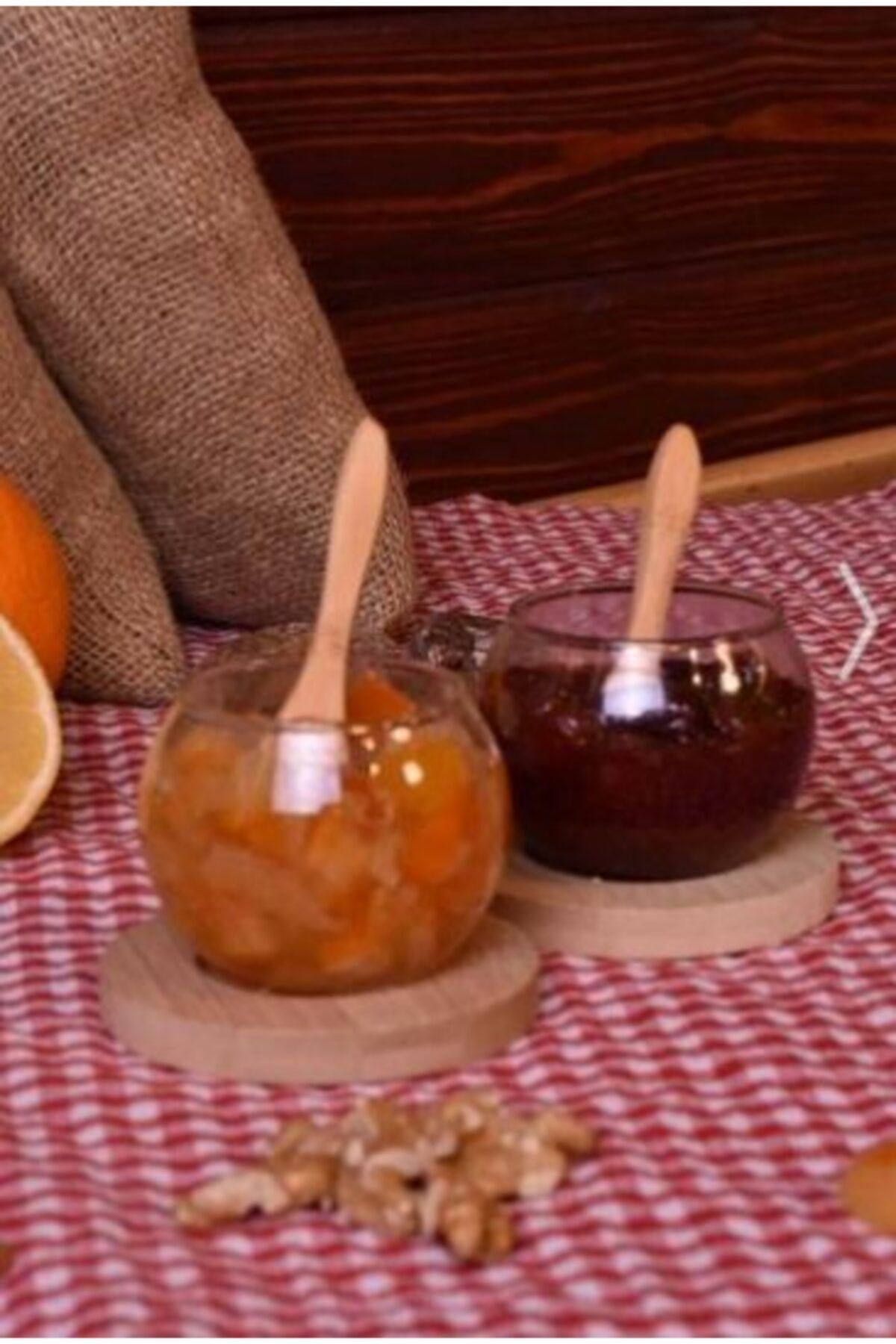Bambum Rodica Bambu Altlıklı Cam Sosluk 6 Parça * 2 Lü (2*6=12 Parça)