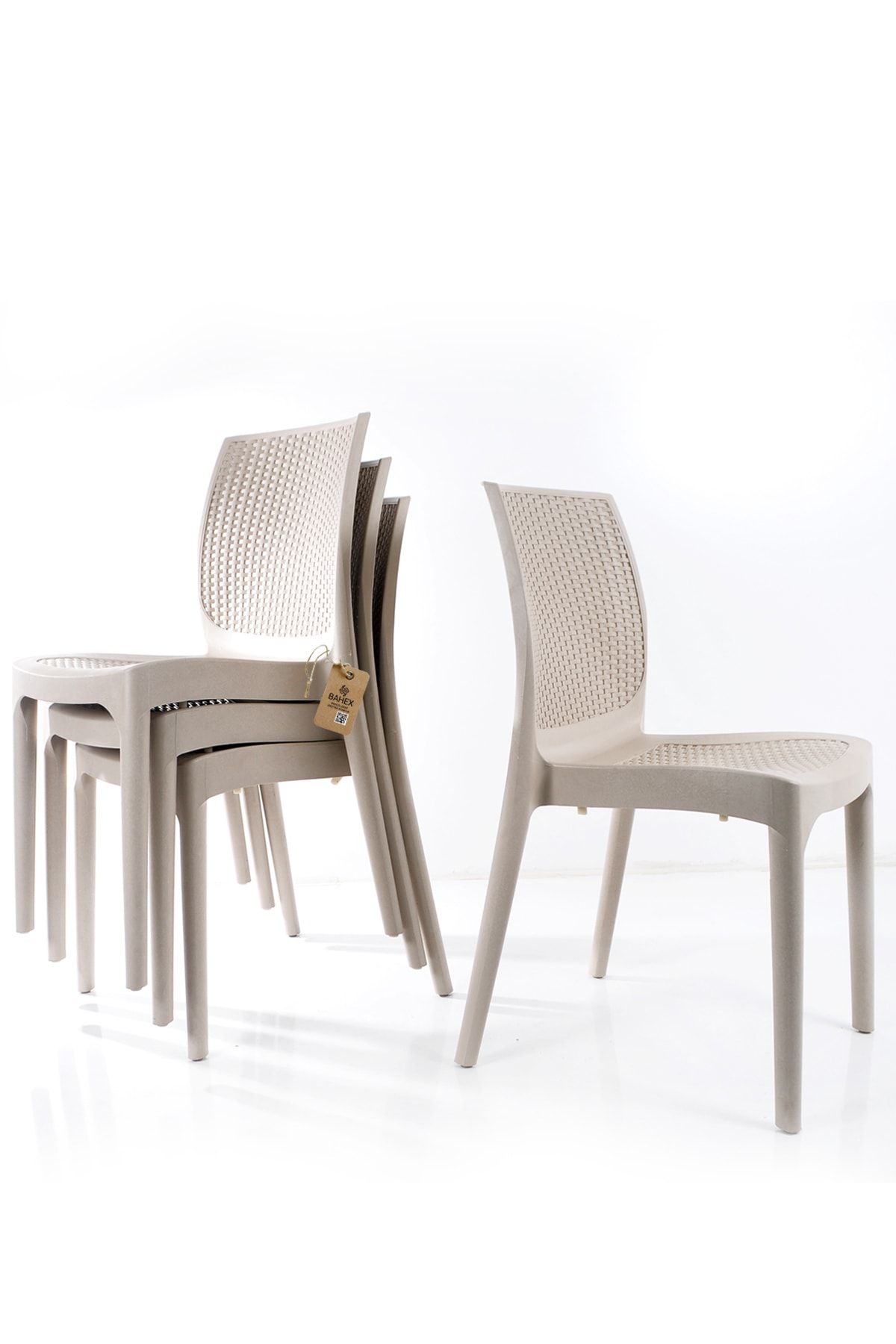 bahex Natura 4’lü Rattan Sandalye Desenli - Violet Natura Sandalye 4 Adet