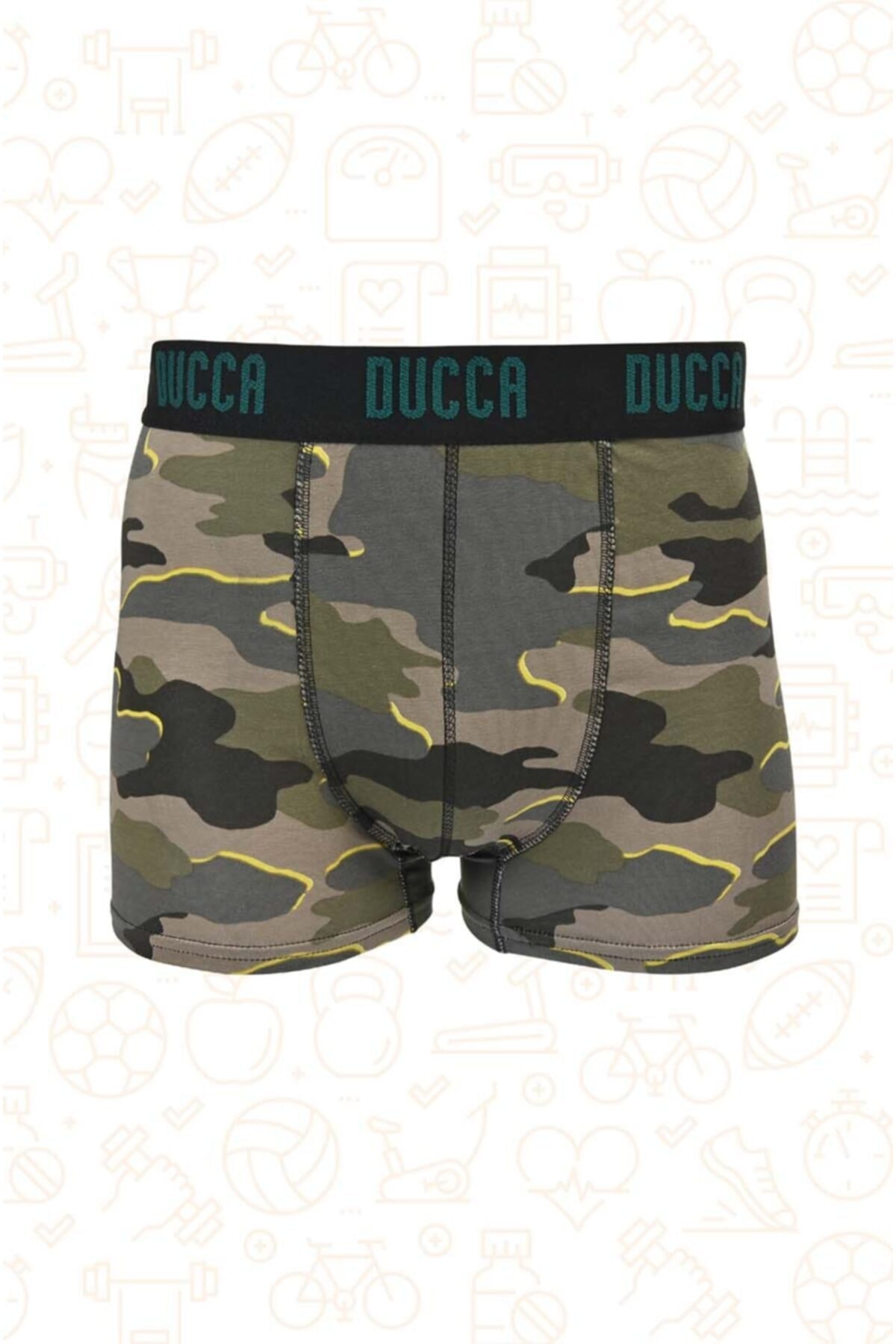Ducca Erkek Haki Desenli Boxer