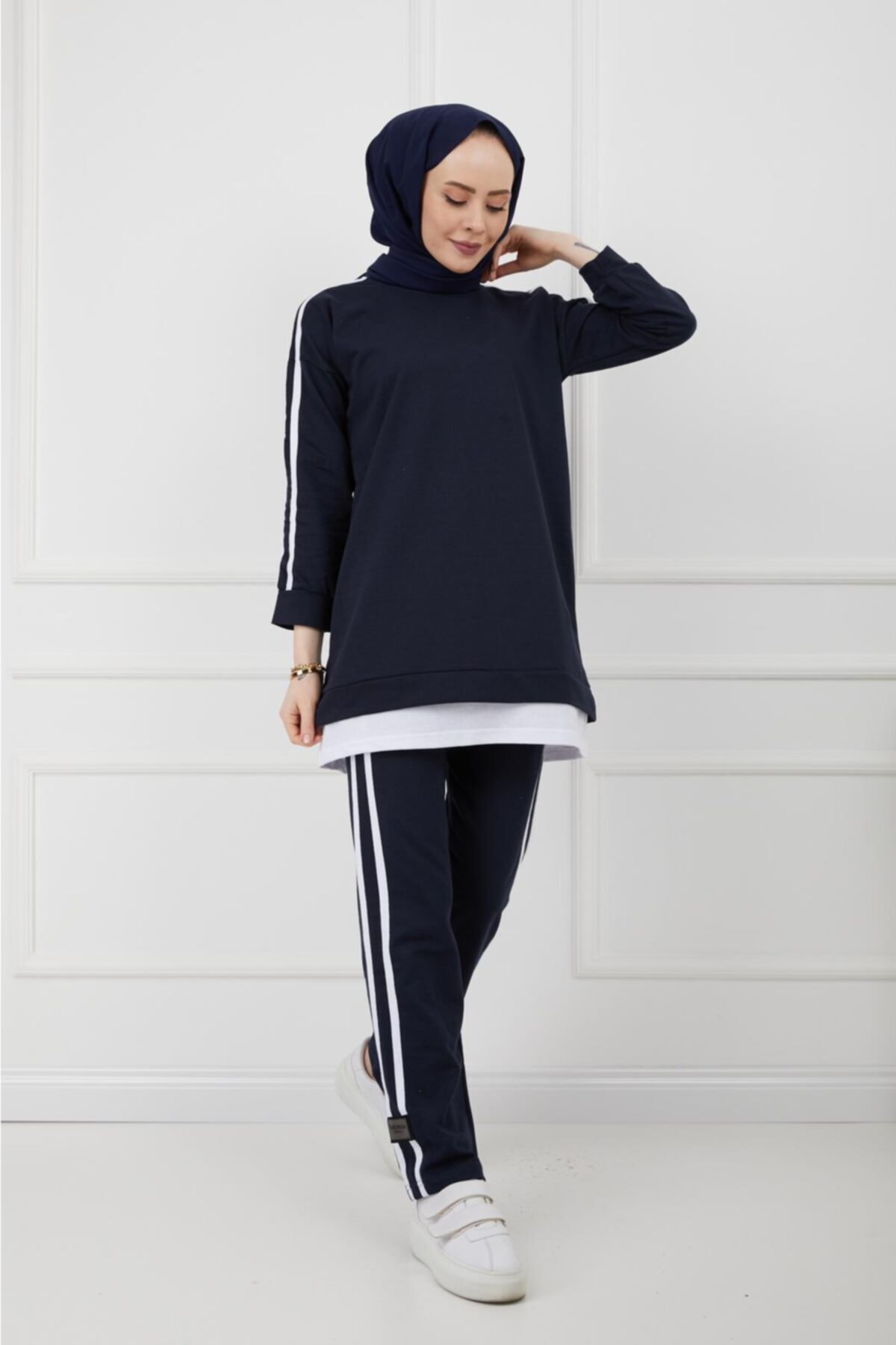 CNG MODA Kadın Lacivert Tesettür Eşofman Takımı