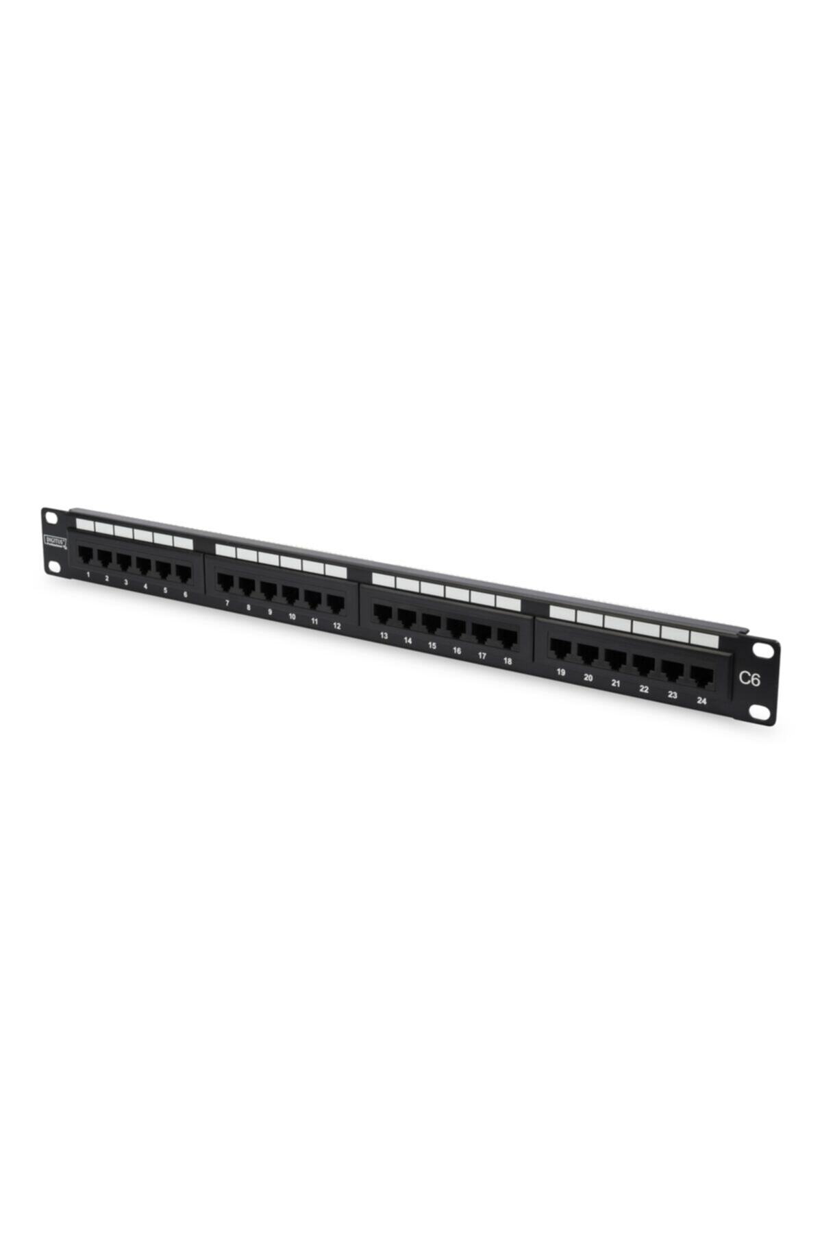Assmann Digitus 19" 24 Port Cat-6 Utp Patch Panel, 8p8c, 50(Mikron), Altın Kontak, Lsa, 1u, Zırhsız