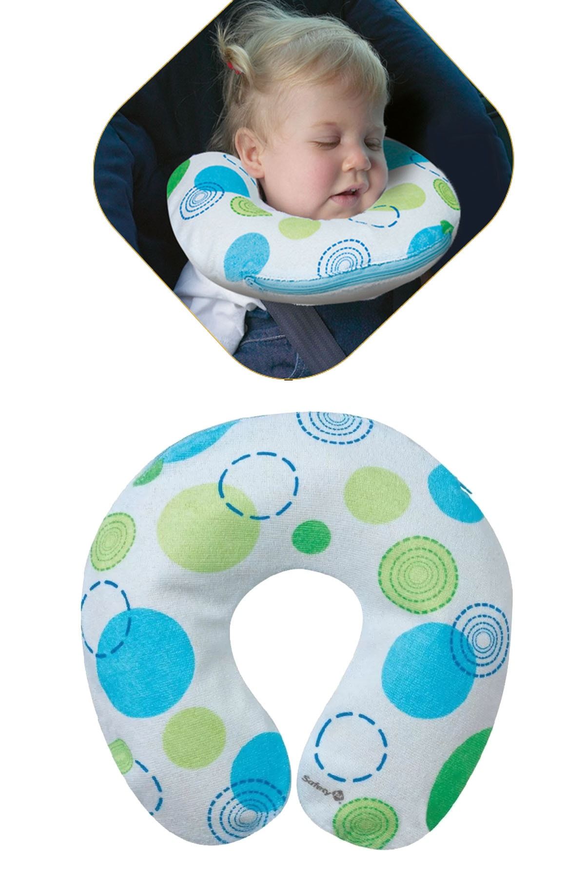 Safety Bebek Çocuk Boyun Baş Koruyucu Boyunluk Şişme Seyahat Yastığı Mavi Pa015-1