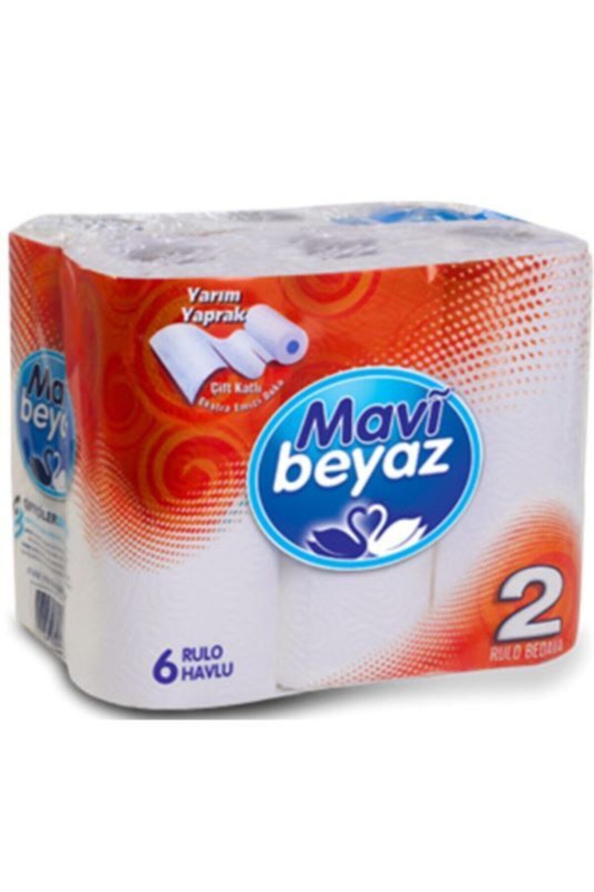 Mavi beyaz Çift Kat Kağıt Havlu 6'lı
