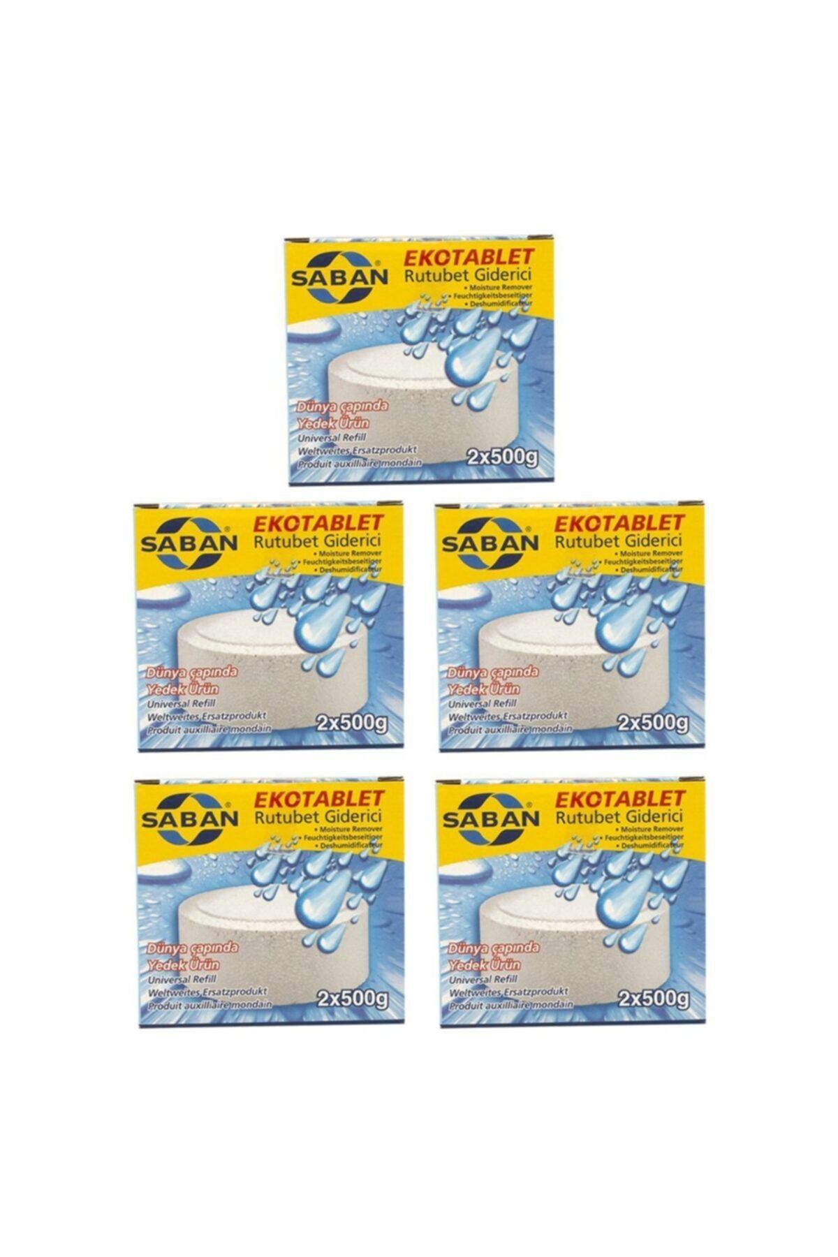 Saban Nem Alıcı Rutubet Giderici Yedek Tablet 5'li 2 X 500 Gram Natural