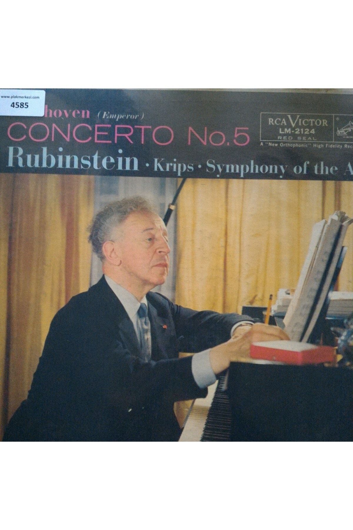 Plak Merkezi Rubınsteın - Beethoven Concerto 5 - Klasik Müzik Dönem Baskı