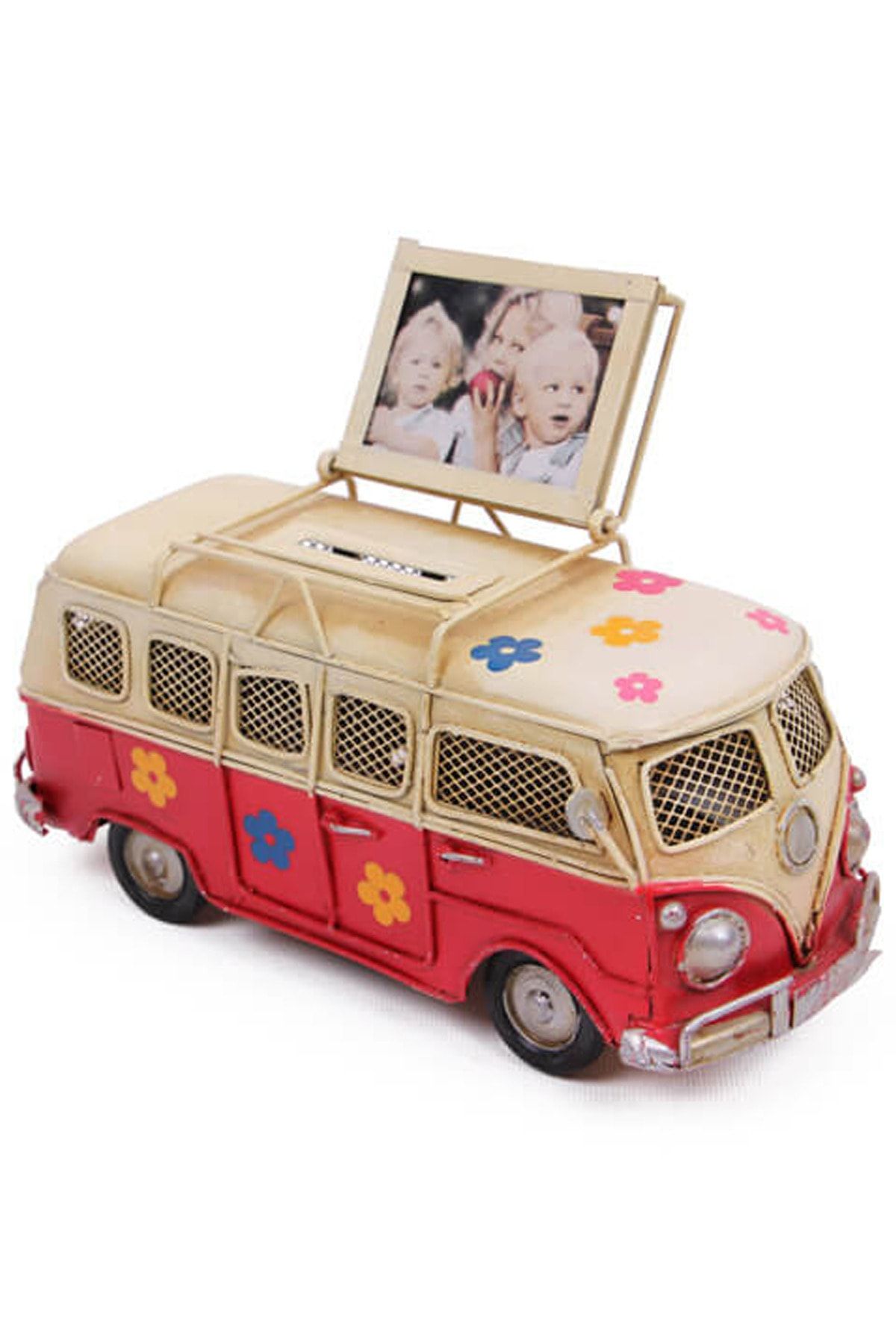 N3kafHediyelik Nostaljik Camper Van Classic Vosvos Model Dekoratif Kumbara Ve Çerçevelik