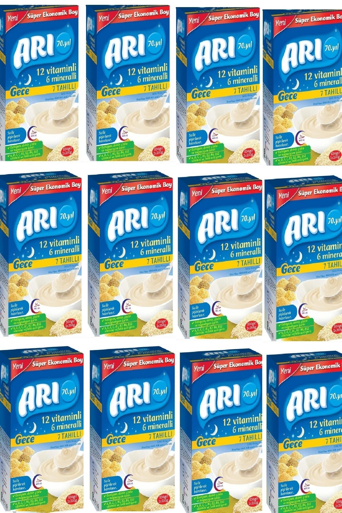 Arı Mama Arı 12 Vitaminli 6 Mineralli Sütlü 7 Tahıllı Pirinç Unu 500 Gr X 12 Adet